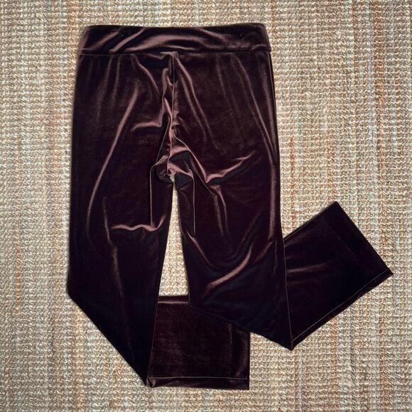Krazy Larry Long Elegant Brown Velvet Pull-on Pants Women’s Size 12 - Picture 4 of 9